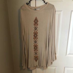 Boho bell sleeve top